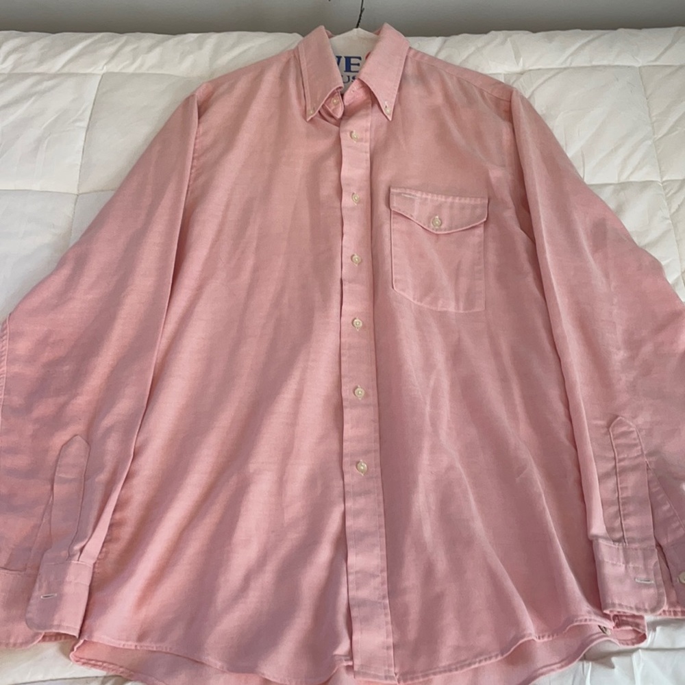 Salmon Pink L.L. Bean 15 1/2-35 Button down shirt